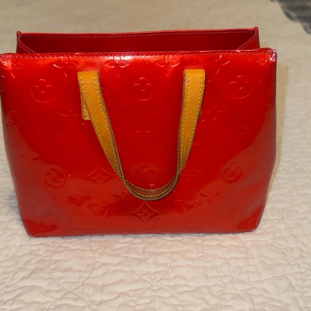Louis Vuitton Red Tote with Yellow Handles